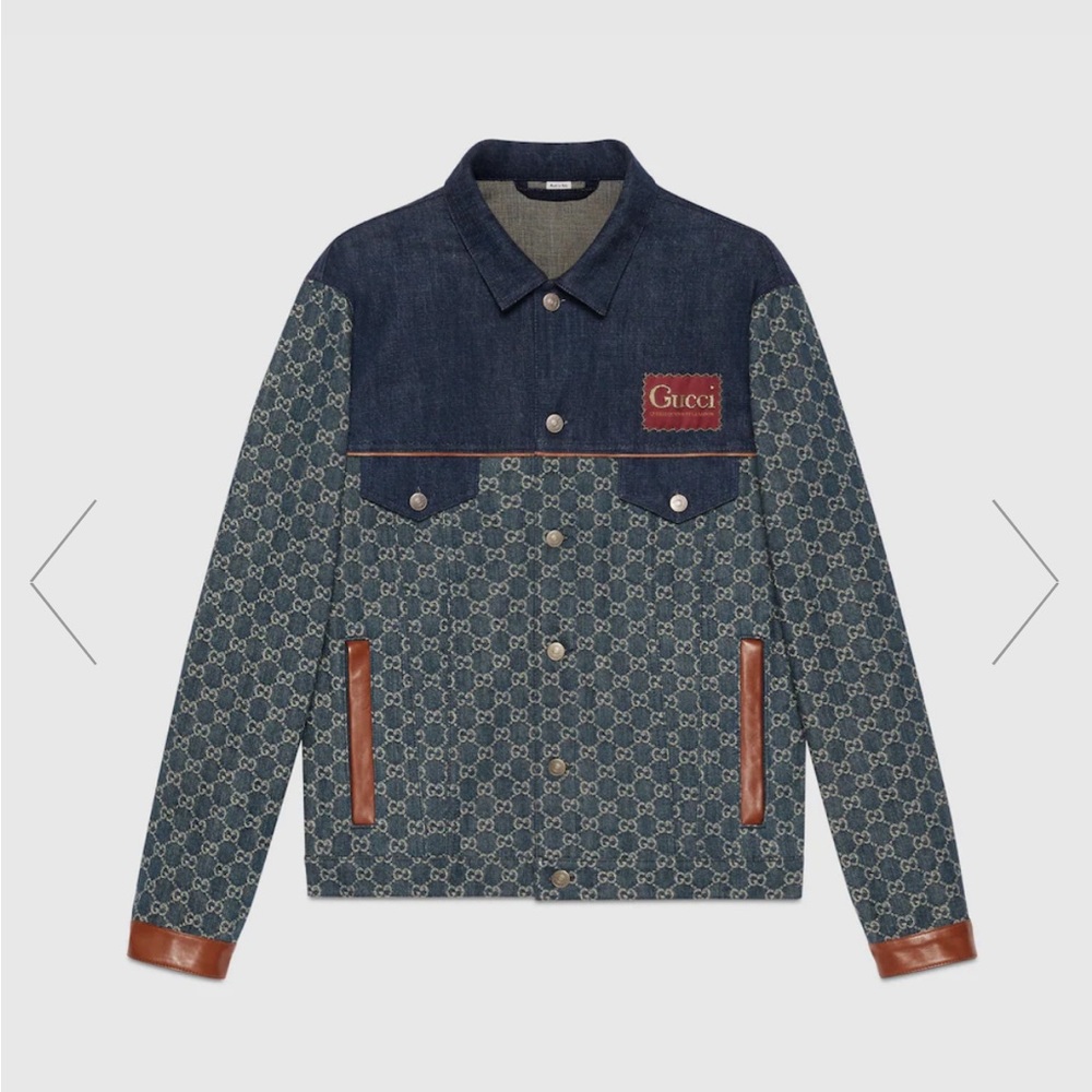Gucci jacquard WASHED ORGANIC DENIM JACKET
